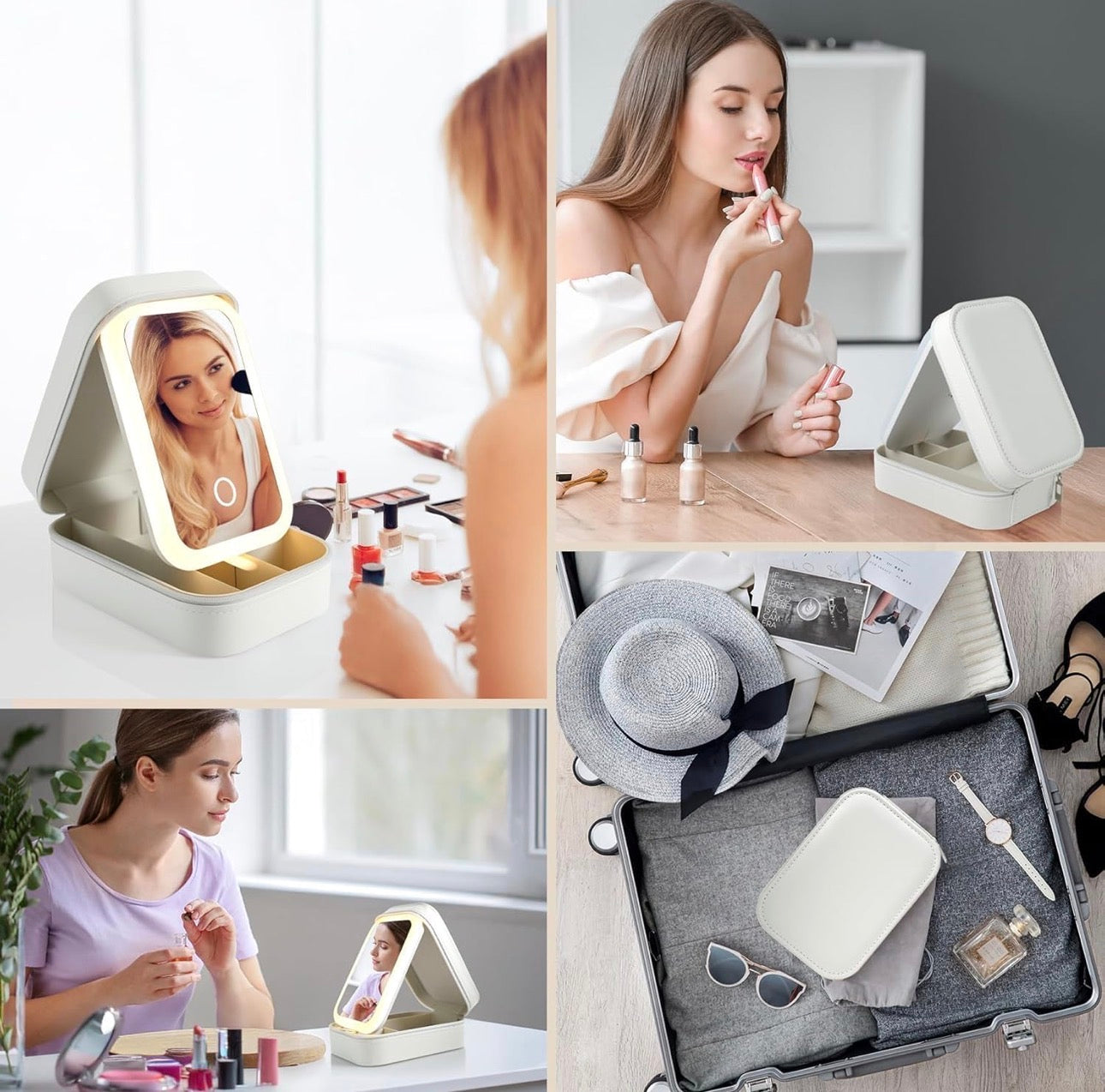 Makeup Vanity With LED Mirror