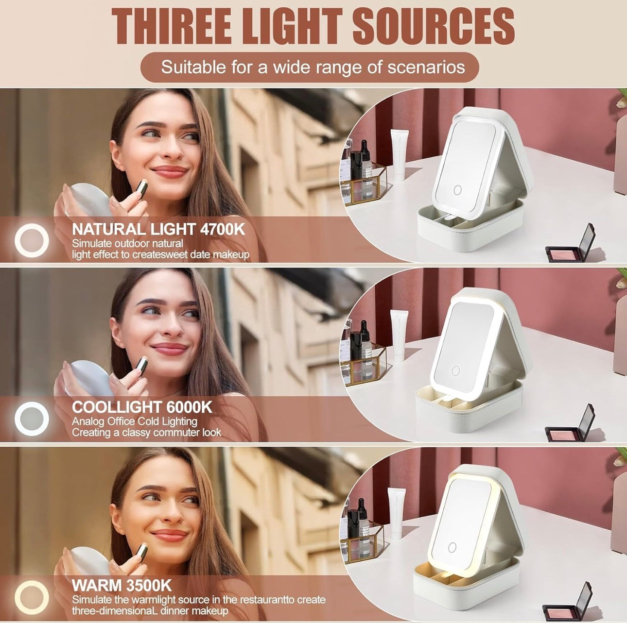 Makeup Vanity With LED Mirror